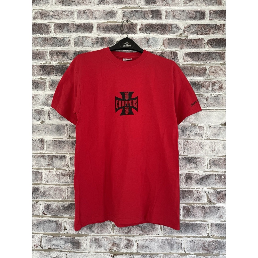 Vintage West Coast Choppers For Life Red Biker T Shirt Motorcycle Y2K Medium